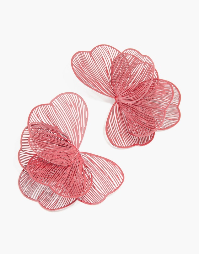 Lovisa - Red Coated Metal Wire Petal Stud Earrings