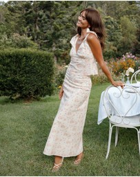 Petal & Pup - Giarda Maxi Skirt - Peach Ditsy Floral