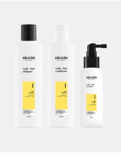 Nioxin - Nioxin Scalp + Hair Thickening System 1 - Hair Thickening System For Natural Hair With Light Thinning- Includes Shampoo, Conditioner And Scalp Treatment