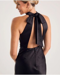 Six Stories - Halter Neck Satin Bridesmaid Dress