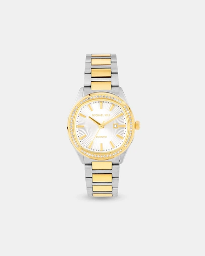 Michael Hill - Women's Two-Tone Watch with Diamonds in Gold Tone Stainless Steel