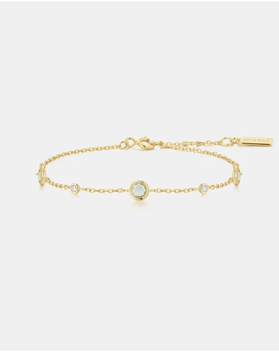 Ania Haie - Gold Mint Green Station Bracelet
