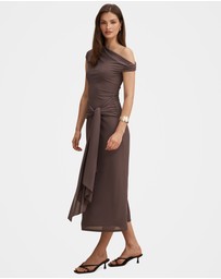 Forever New - Piper Draped Tie Mesh Midi Dress
