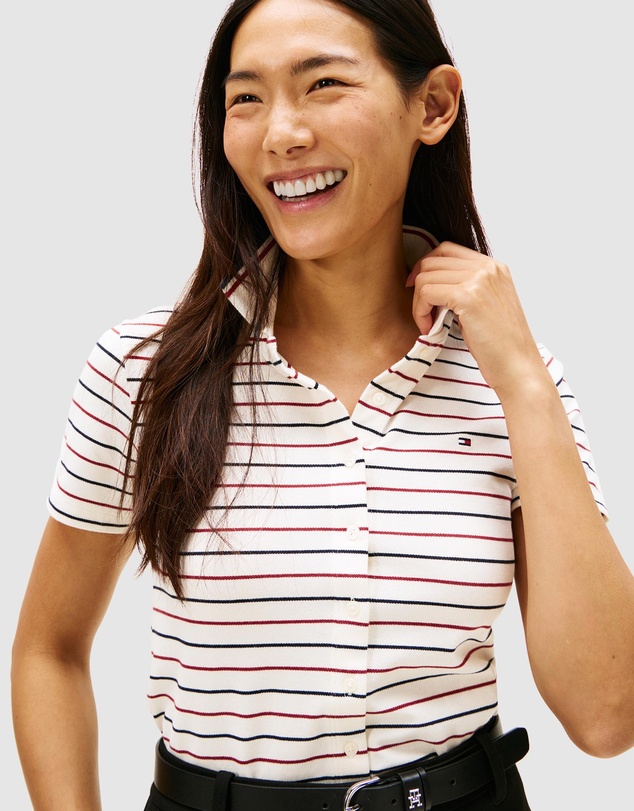 Tommy Hilfiger - Tipping Slim Button Down Short Sleeve Polo