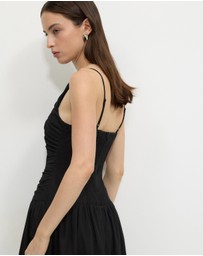 Calli - Drop Waist Gathered Maxi Dress
