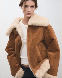 M.N.G - Faux-Shearling Suede Jacket