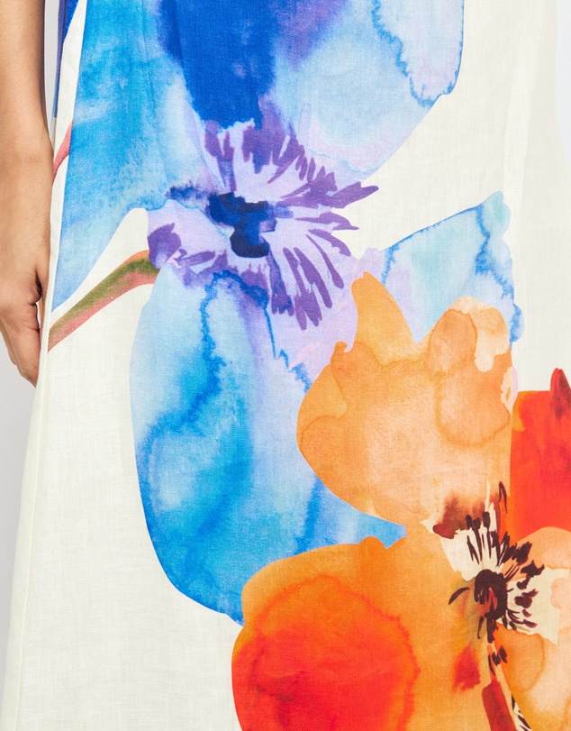 AERE - Mara Linen One Shoulder Midi Dress