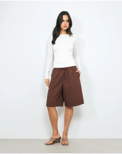 AERE - Kirra Poplin Bermuda Shorts
