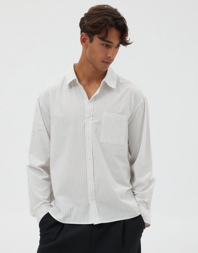 AERE - Echo Stripe Boxy Shirt