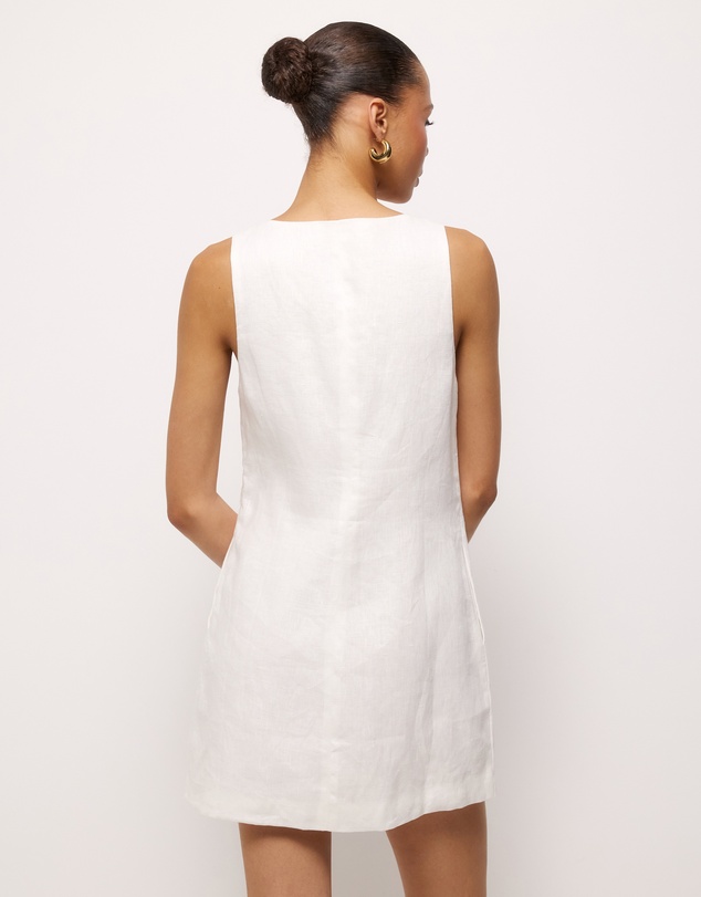 AERE - Fiora Linen Resin Trim Shift Dress