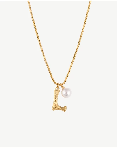 Zahar - Pearl Letter L Necklace