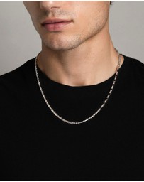 Nialaya Jewellery - Men's Stainless Steel Modern Figaro Belcher Chain