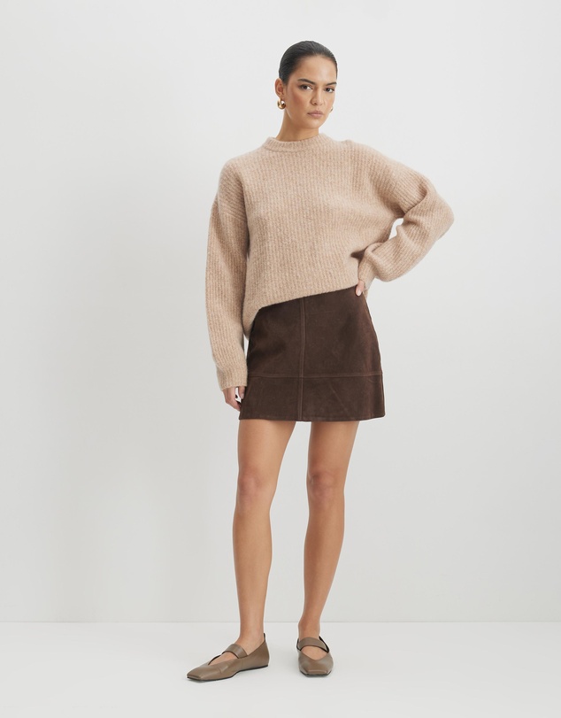 AERE - Anders Suede Look Mini Skirt