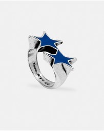 TwoJeys - Icon Blue Enameled Single Ring