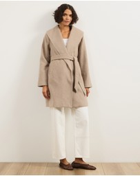 Atmos&Here - Dune Wool Blend Shawl Collar Coat