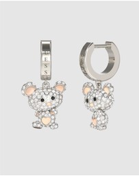 GUESS - Silver-Tone Vintage Guess Teddy Bear Earrings