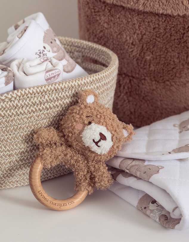 Living Textiles - Ring Rattle and Dummy Chain Gift Set - Cuddly Bear