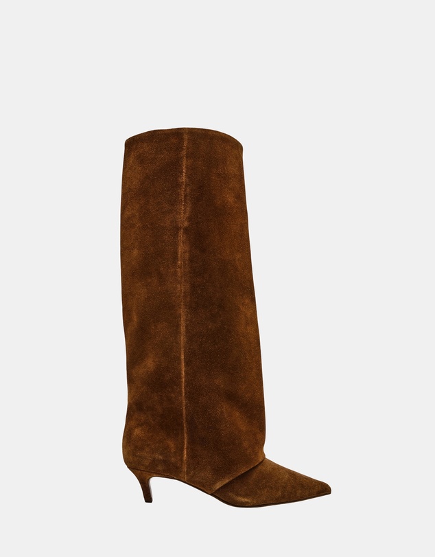 Steve Madden - Luca Chestnut Suede Heeled Boots