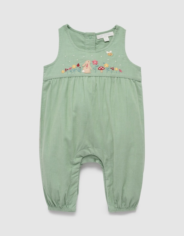 Purebaby - Embroidered Corduroy Romper -Kids-Babies