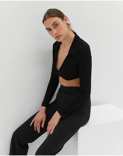 Style Addict - Antonio Crop Top - Black