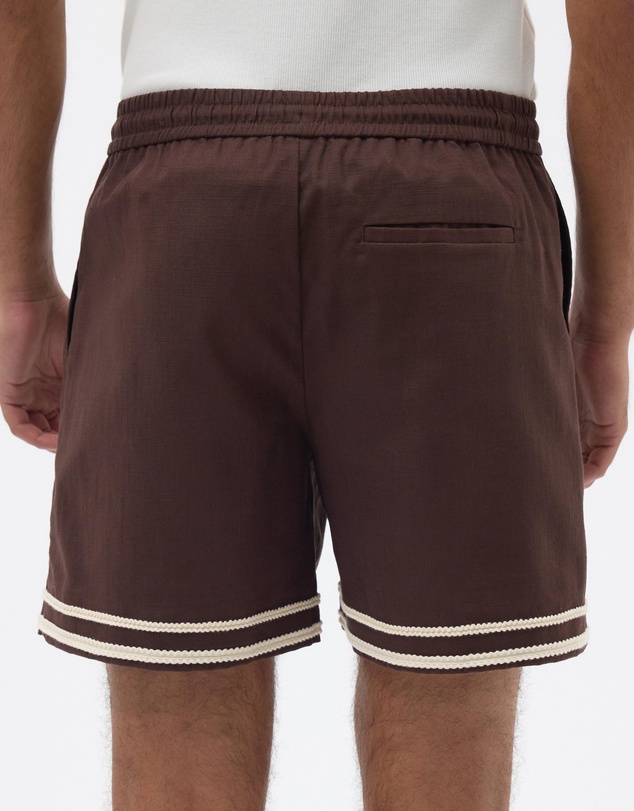 AERE - Contrast Linen Blend Shorts