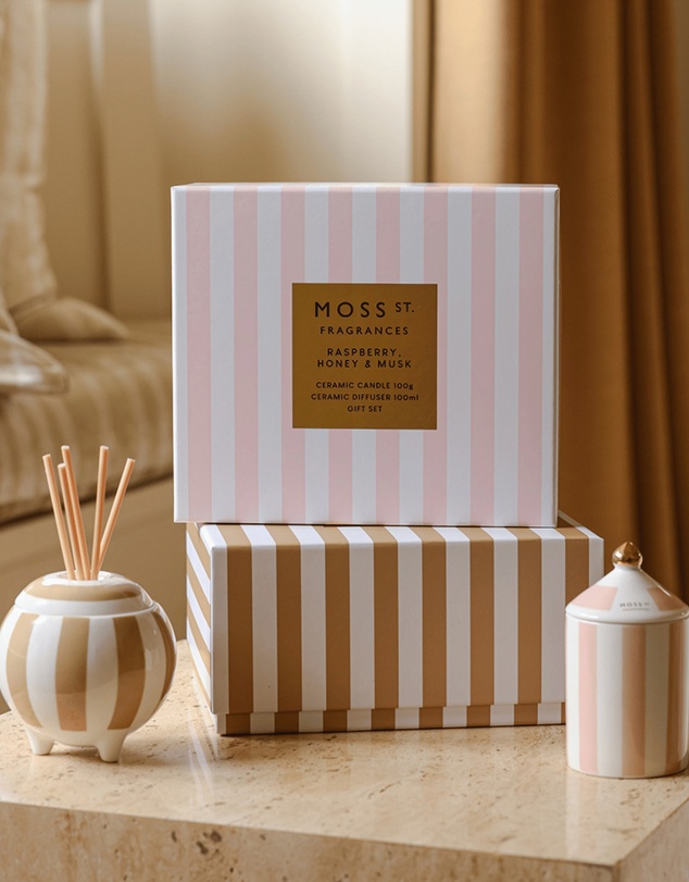 Moss St Fragrances - Patchouli, Pear & Oud Mini Candle & Diffuser Gift Set