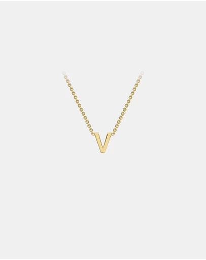 Zoe Olivia - 9K Gold Initial V Necklace