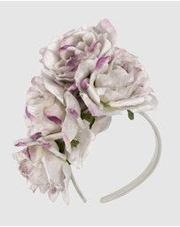 Max Alexander - Large Silver & Lilac Flower Fascinator Headband