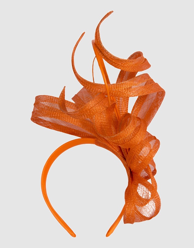Max Alexander - Tall Orange Sinamay Fascinator