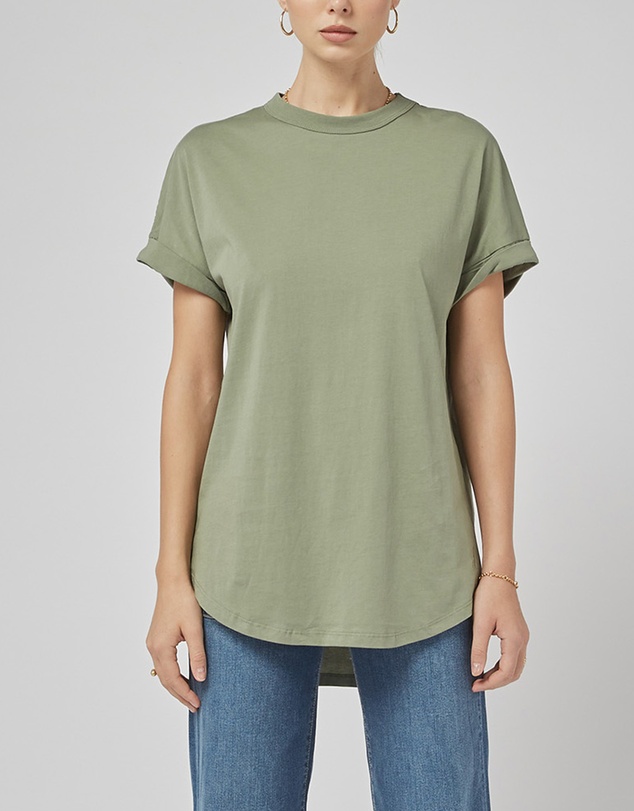 DRICOPER DENIM - Slouchy Oil Green Tee
