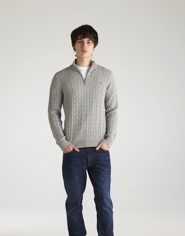 Gant - Cotton Cable Half-Zip Knit