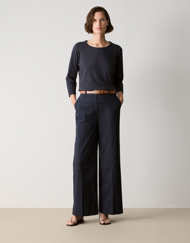Trenery - Cotton 3/4 Sleeve T-shirt in Night Sky