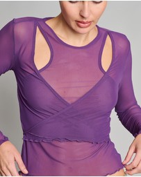 Love and Nostalgia - Wrap It Up Mesh Top - Mulberry