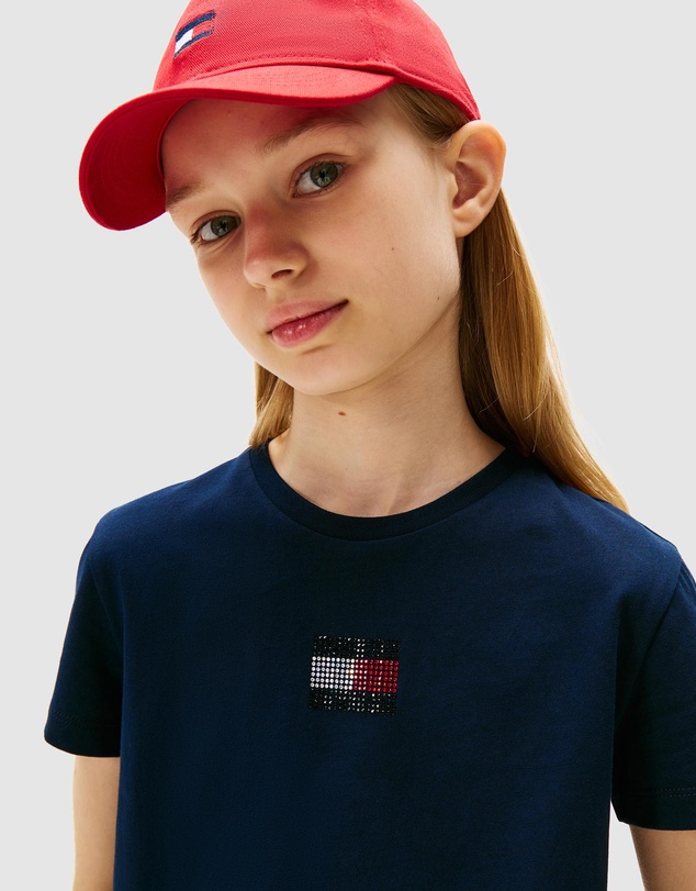 Tommy Hilfiger - Rhine Stone Flag Tee SS - Teens