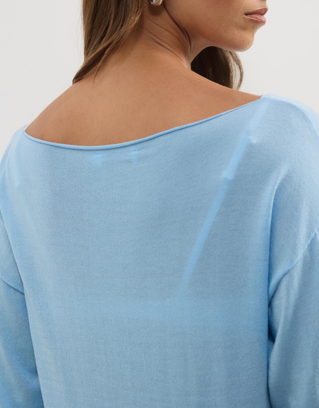 Atmos&Here - Riva Off Shoulder Fine Knit Top With Long Batwing Sleeve