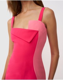 BY JOHNNY. - Phillipa Fold Contrast Dress - ICONIC EXCLUSIVE