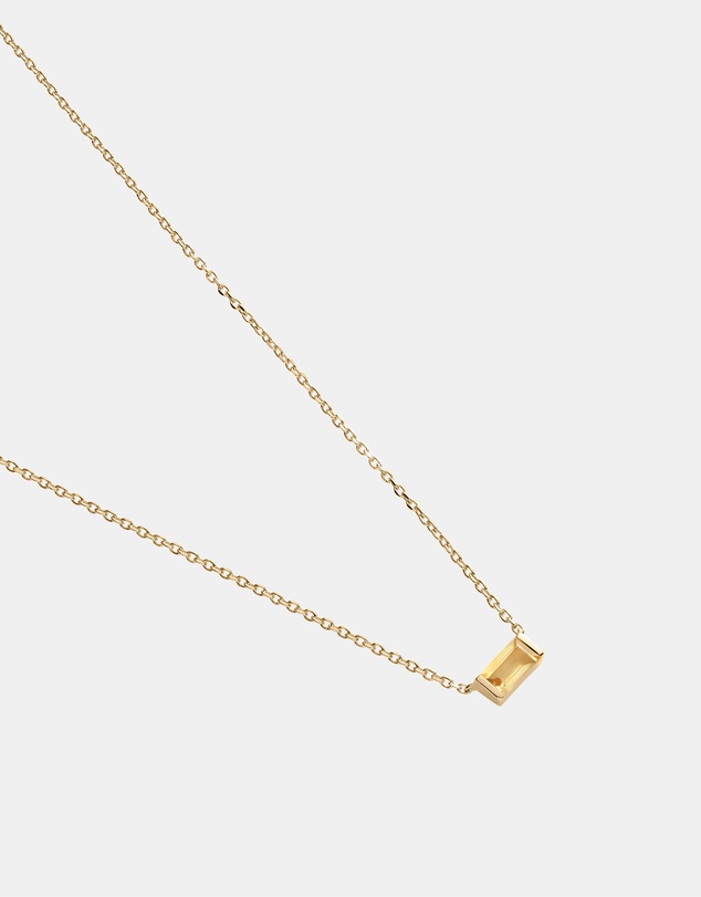 Kirstin Ash - Baguette Birthstone Necklace November Citrine