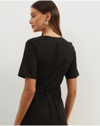 Atmos&Here - Alice Asymmetric Wrap Midi Dress