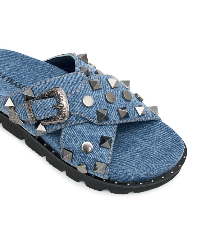 ONE TEASPOON - Studded Denim Iggy Slides