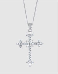 Elli Jewelry - Necklace Cross Zirconia 925 Sterling Silver