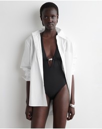 COS - Embellished Plunge-Neck Swimsuit