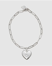 Wanderlust + Co - Heart Silver Locket Bracelet