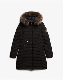 Superdry - Fuji Faux Fur Hoodie Mid Length