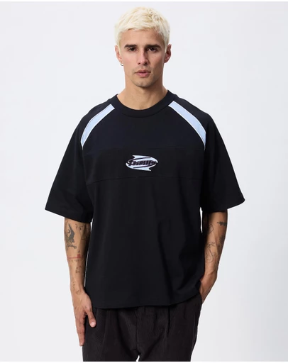 Thrills - Split Decisions Oversize Box Crop Panel Tee