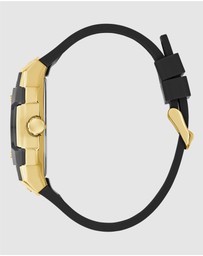 GUESS - GUESS Phoenix Mens Black Gold Tone Multi-function Watch