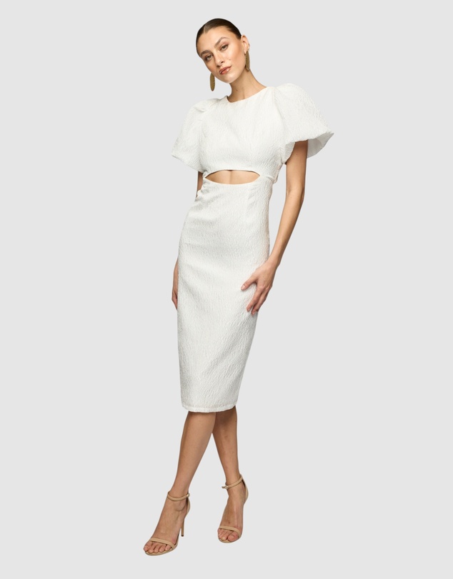 Romance by Honey and Beau - Verona Puff Sleeve Midi Dress