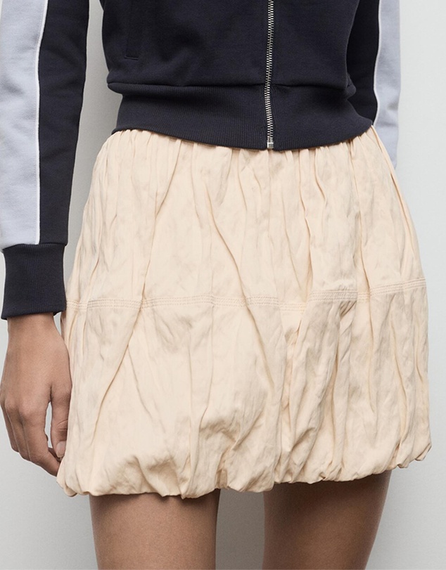 M.N.G - Creased-Effect Balloon Skirt