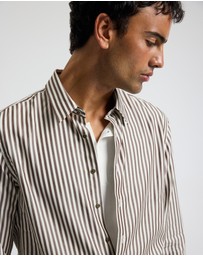 Calibre - Fluid Stripe Shirt Chocolate