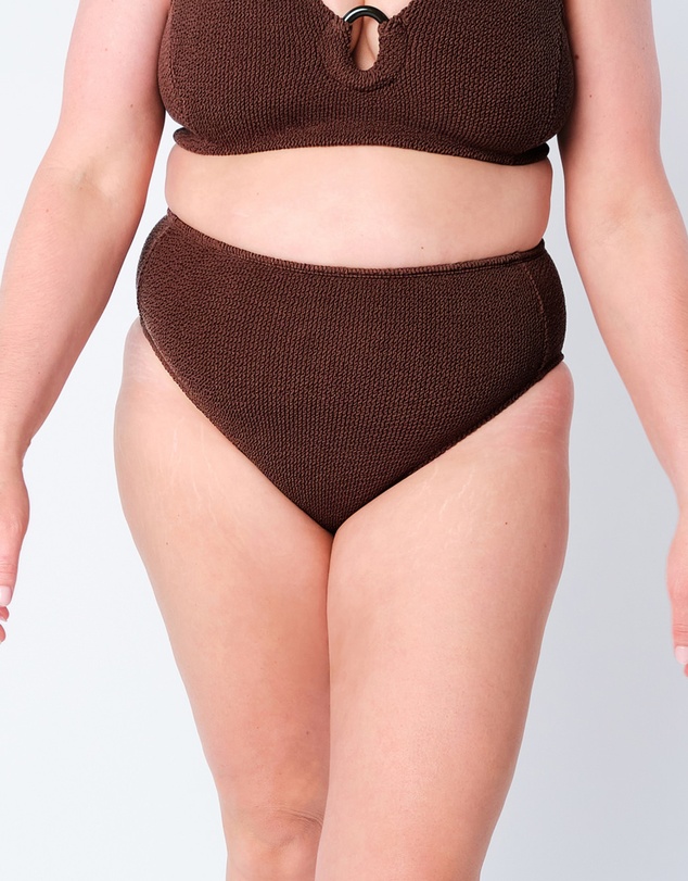 UNE PIECE - High-Waisted Crinkle Cut Bikini Bottom