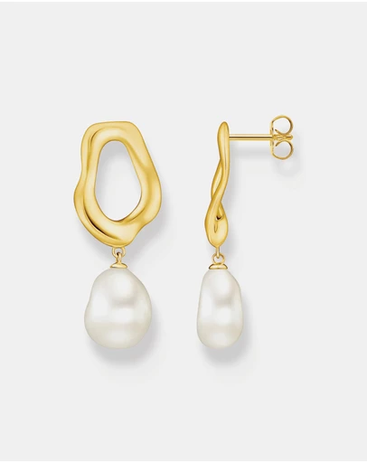 THOMAS SABO - THOMAS SABO Stud Earrings with Freshwater Pearls in Gold